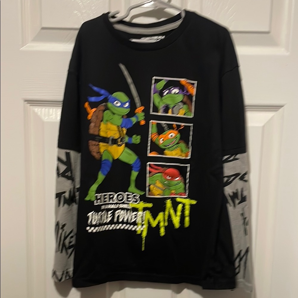 Kids Long Sleeve teenage mutant ninja 🐢 Shirt - Black